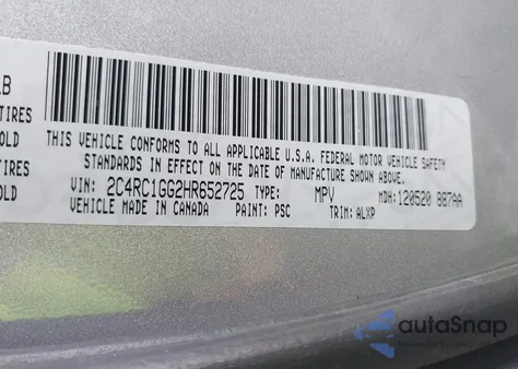 2017 Chrysler Pacifica Limited from USA, damaged, VIN 2C4RC1GG2HR652725